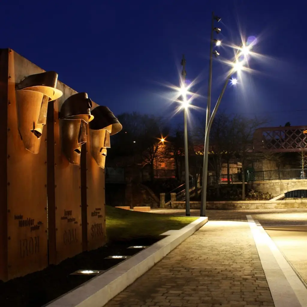 Lighting of public urban space at Bank Street, Coatbridge