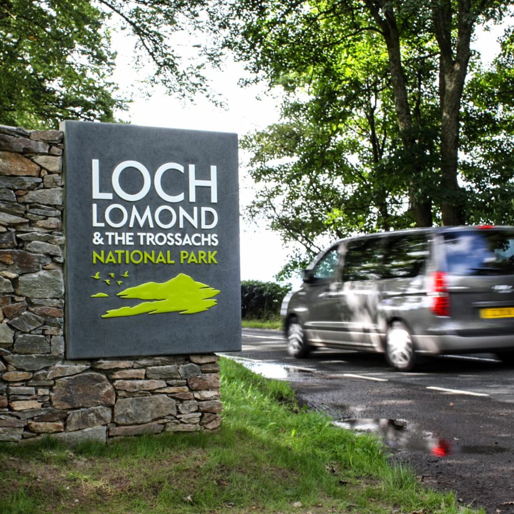 Loch Lomond & The Trossachs National Park Gateway Sign, Croftamie