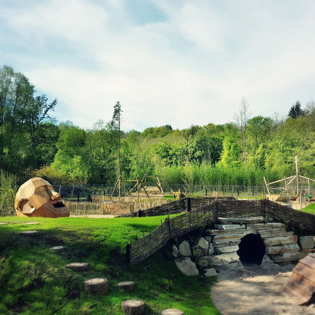 Adventurous natural play park at Rossmore Forest Park, Co Monaghan
