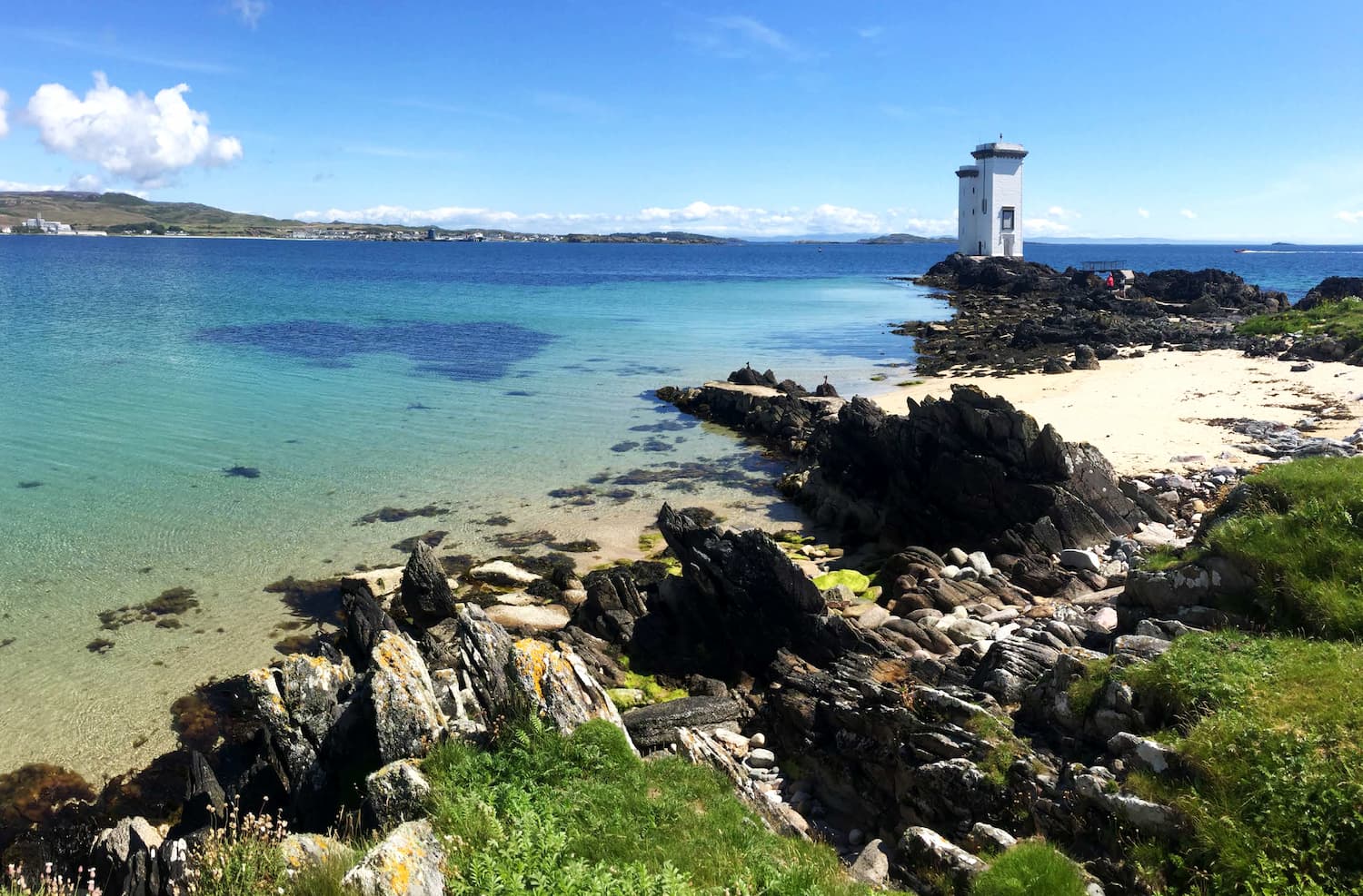 Carraig Fhada Lighthouse, Kilnaughton Bay, Islay Scotland.